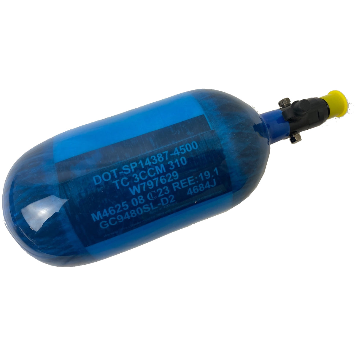 Empire Mega Lite 80ci 4500psi Hpa Tank Translucent Blue Paintball Wizard