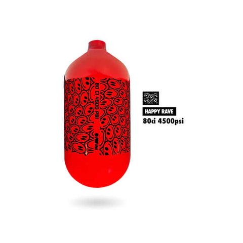 Infamous Hyperlight Air Tank - 80ci (Bottle Only) - Happy Rave - Red / Black - BOD - 8-23