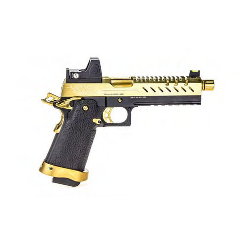 Vorsk Hi-Capa 5.1 Black/Gold + BDS - Full Metal Gas Block Back Pistol - 328 fps