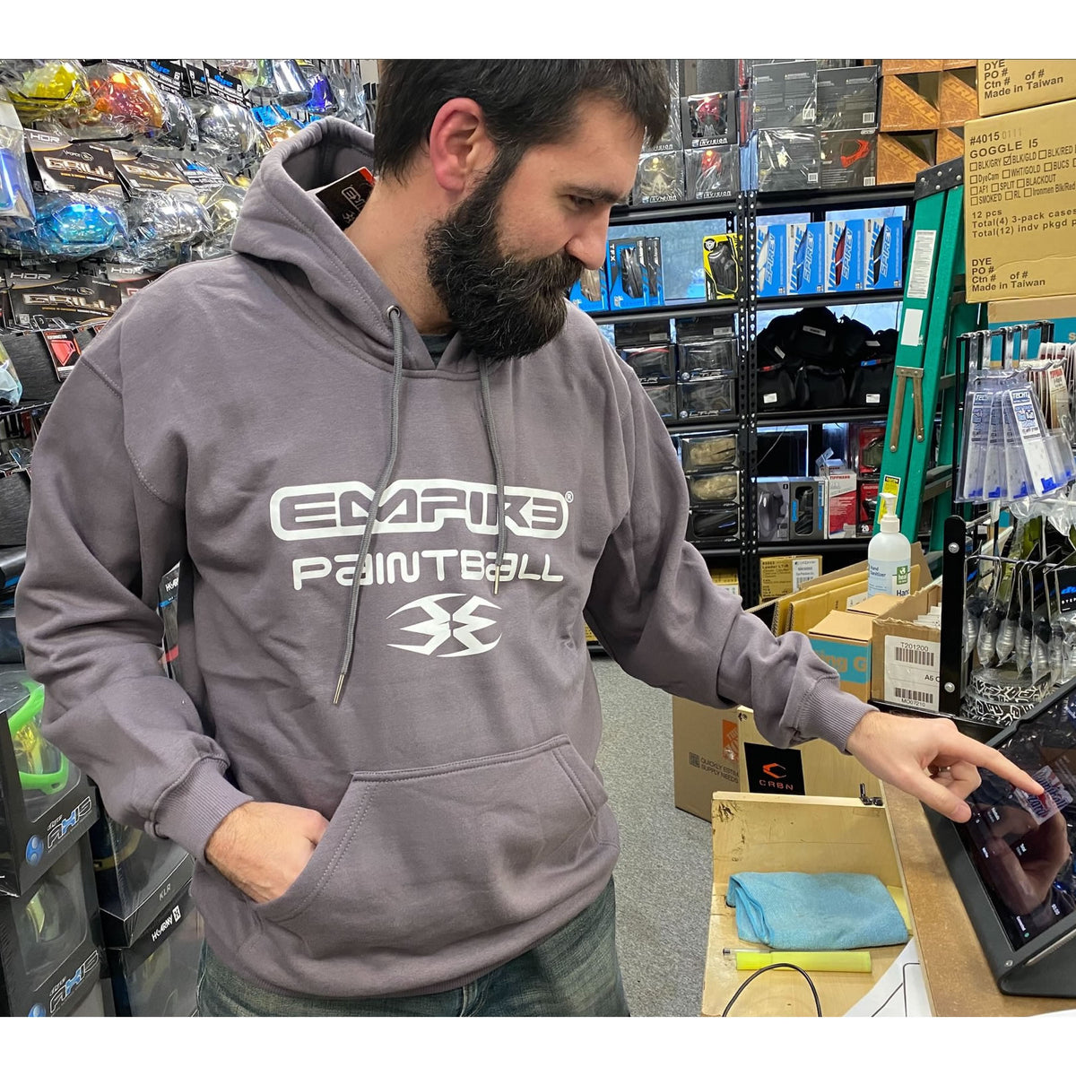 Empire Pull Over Hoodie Grey Paintball Wizard