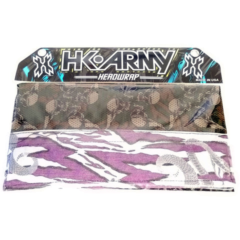 HK Army Hostilewear Headwrap Purple Snakes / Green Skull Mesh
