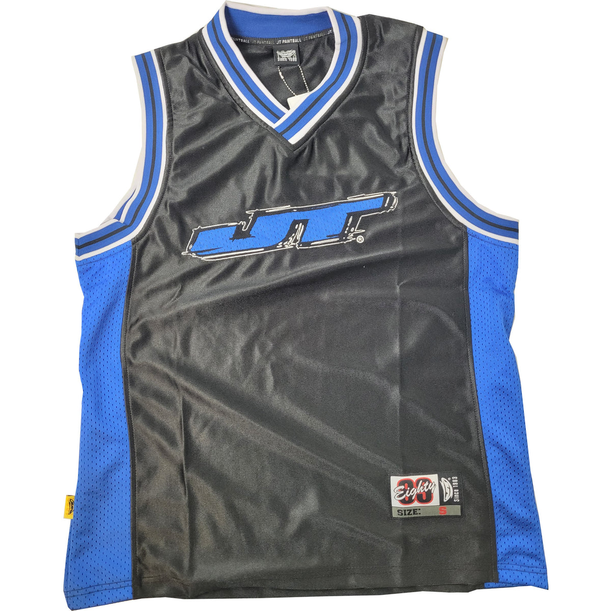 JT Basketball Retro Jersey Black / Blue Paintball Wizard