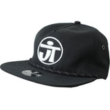 JT Hat - Skipper - Black w White Circle Logo - Puff Embroidery