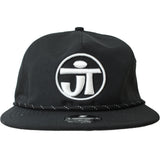 JT Hat - Skipper - Black w White Circle Logo - Puff Embroidery