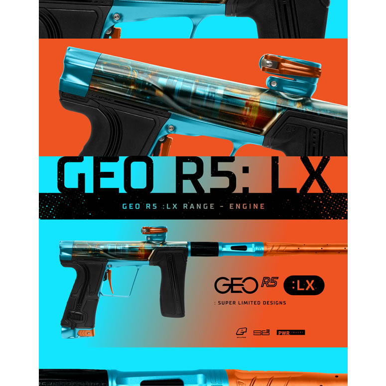 Planet Eclipse GEO R5 - Engine (Orange / Electric Blue) – Paintball Wizard