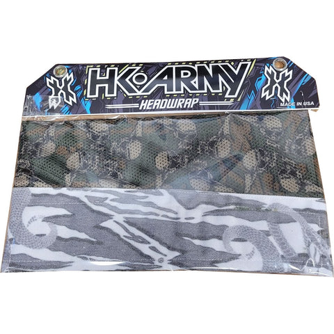 HK Army Hostilewear Headwrap Grey Snakes / Green Skull Mesh