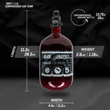 HK Army Aerolite Carbon Fiber Tank - 68ci 4500psi - Red