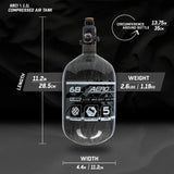 HK Army Aerolite Carbon Fiber Tank - 68ci 4500psi - Smoke