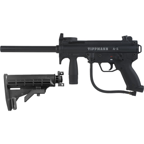 Tippmann A5 Gun Black + Basic Adjustable Car Stock