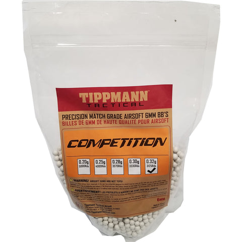 Tippmann Competition Precision Match Grade 6mm Airsoft BB's - White - .32g / 3125 BB's