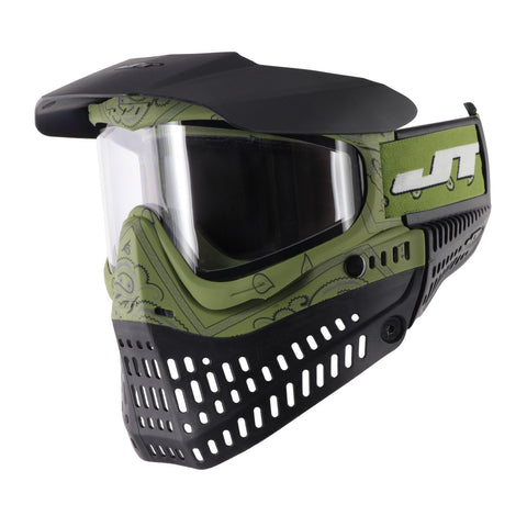 JT Proflex Mask - SE Bandana Green - Includes Clear & Smoke Thermal Lens