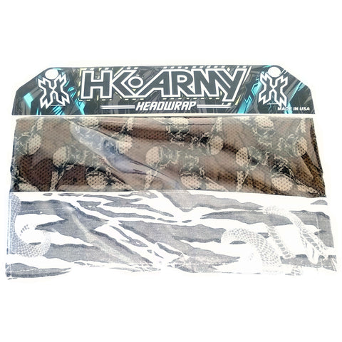 HK Army Hostilewear Headwrap Grey Snakes / Brown Skull Mesh