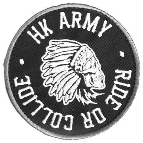 HK Army Patch W/Hook and Loop Fastener Ride or Collide