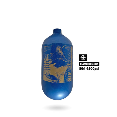 Infamous Skeleton Air "Hyperlight" - Savage Skull - (Bottle Only) 80ci / 4500psi - Blue / Gold