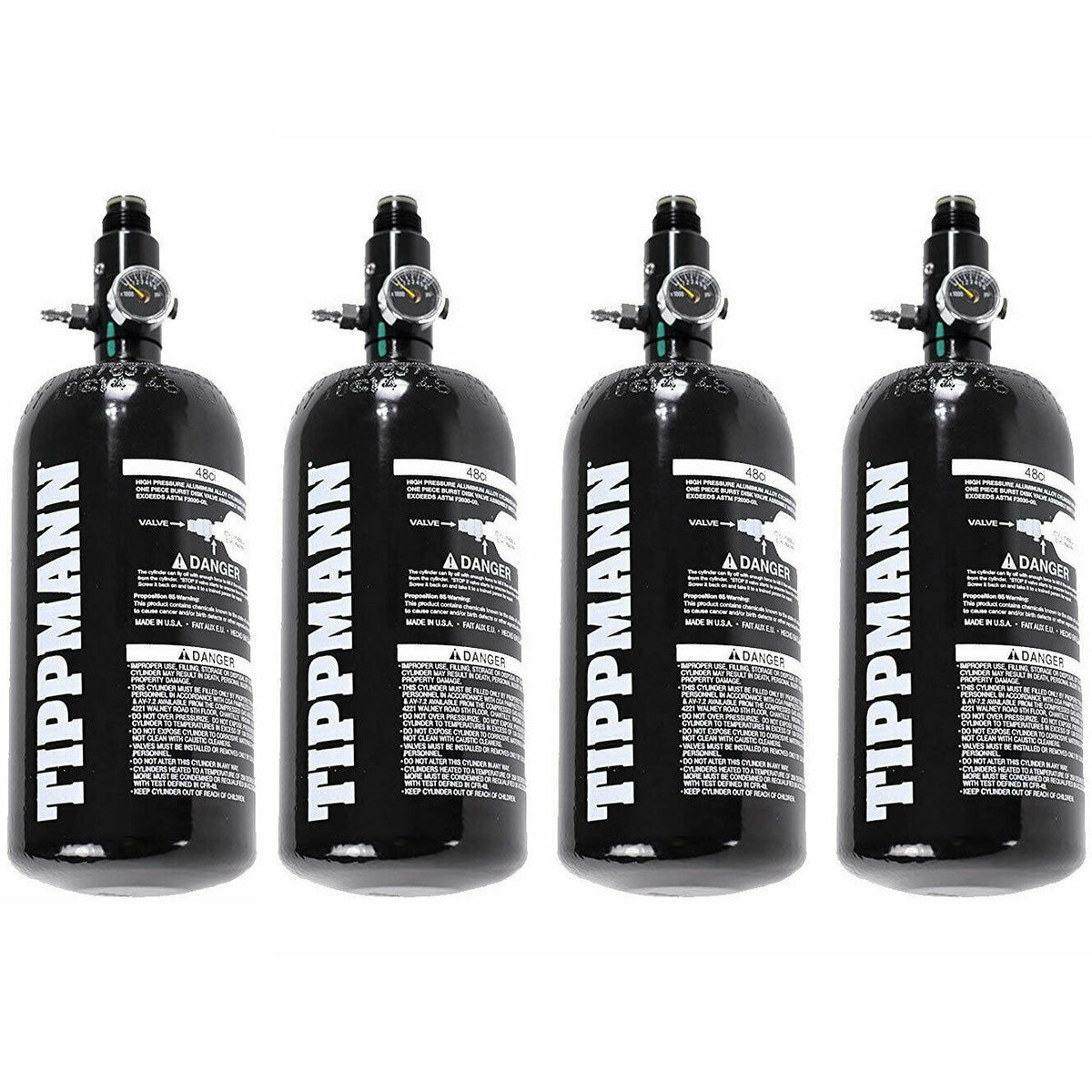 Tippmann Basics 48ci 3K Paintball Tank - Globally Certified - 4 Pack ...